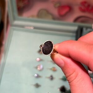 Faceted oval labradorite ring size 7